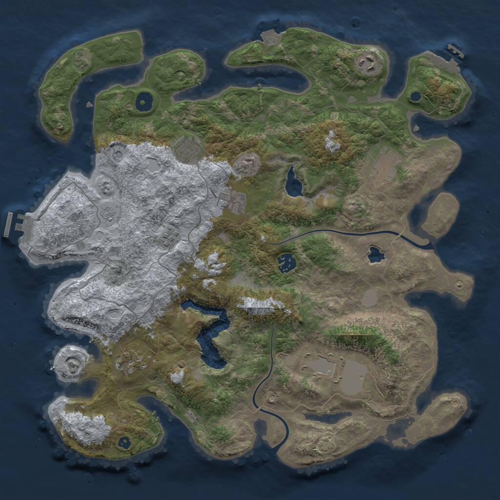 Rust Map: Procedural Map, Size: 4000, Seed: 1147788294, 14 Monuments