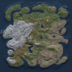 Thumbnail Rust Map: Procedural Map, Size: 4000, Seed: 1147788294, 14 Monuments