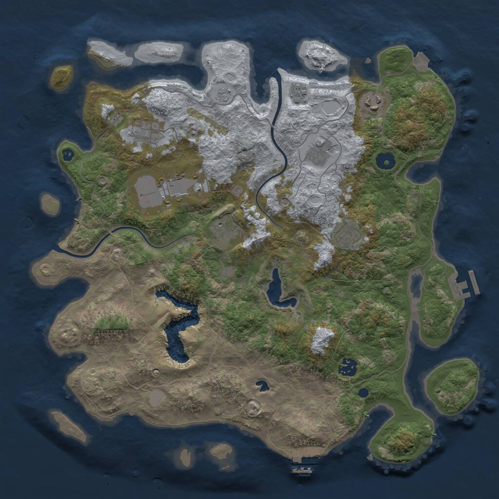 Rust Map: Procedural Map, Size: 4000, Seed: 1957797944, 14 Monuments