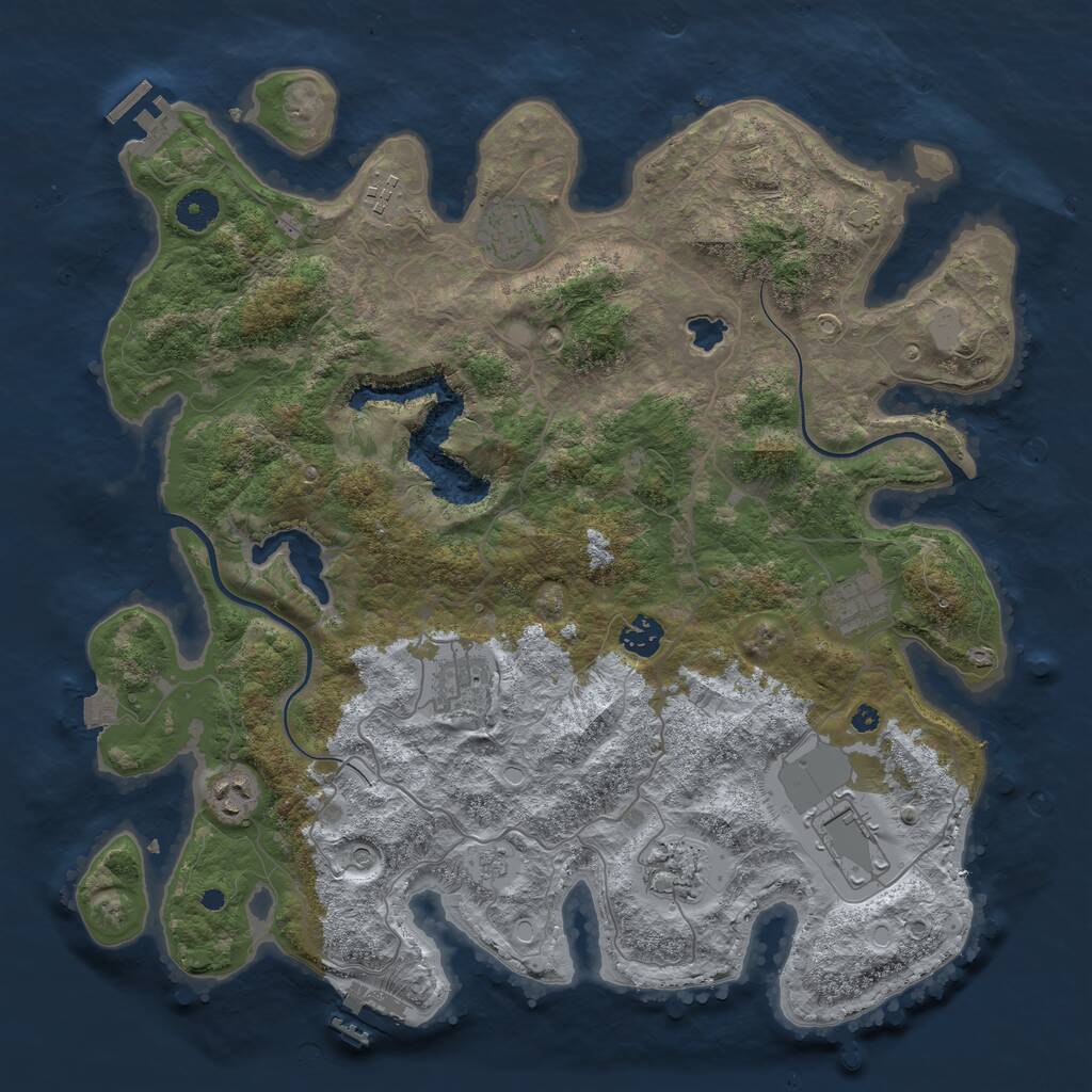 Rust Map: Procedural Map, Size: 4000, Seed: 1117766244, 14 Monuments