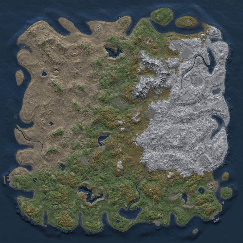 Rust Map: Procedural Map, Size: 6000, Seed: 186520011, 17 Monuments