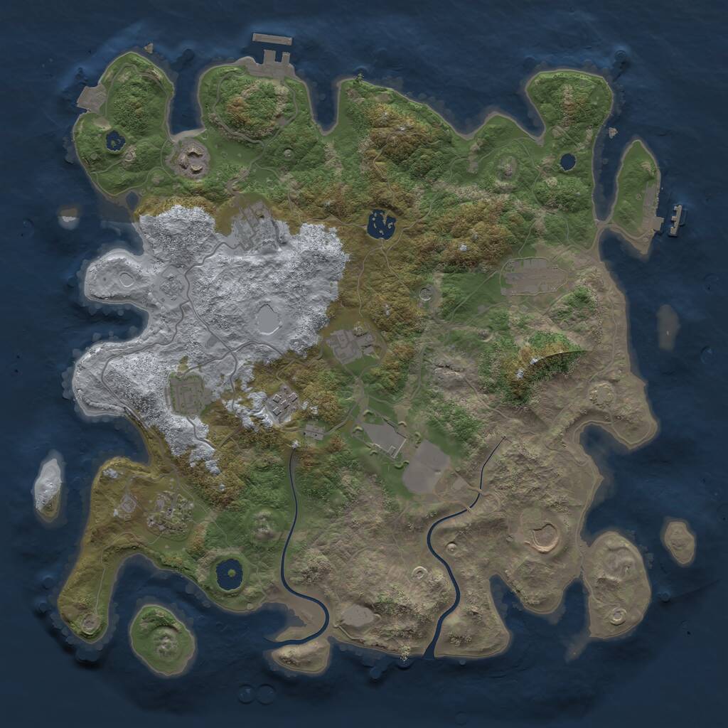 Rust Map: Procedural Map, Size: 3750, Seed: 1698162068, 16 Monuments