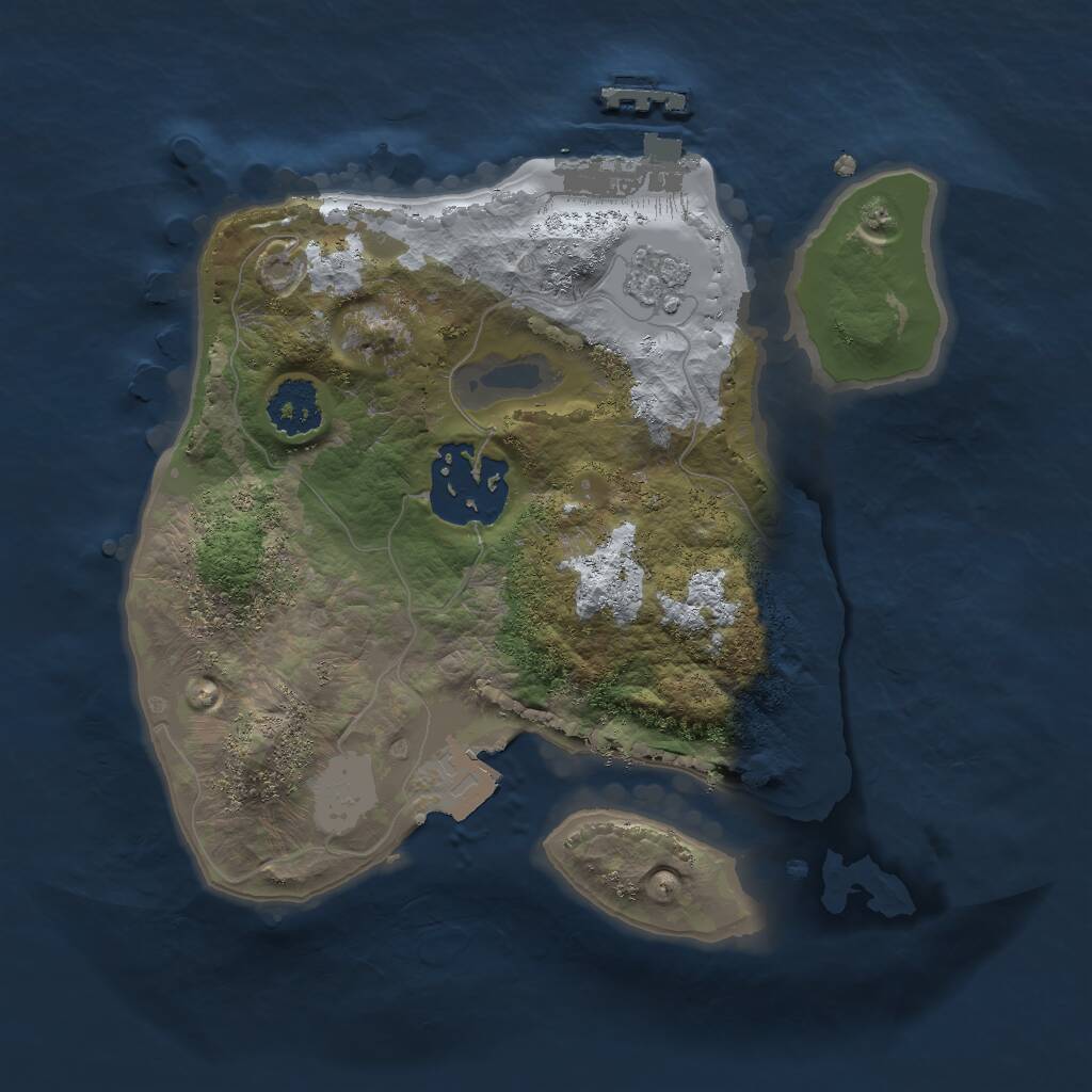 Rust Map: Procedural Map, Size: 2000, Seed: 692132, 4 Monuments