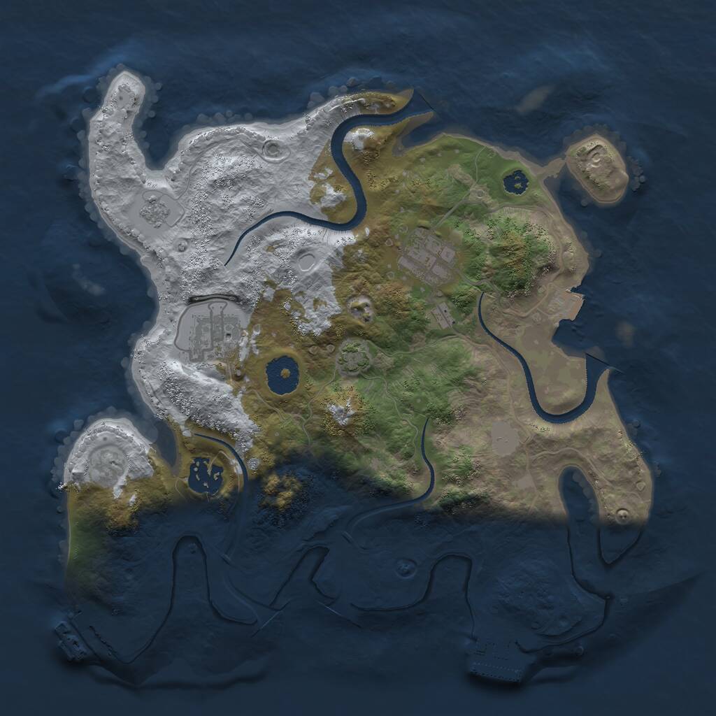 Rust Map: Procedural Map, Size: 3000, Seed: 86252614, 8 Monuments