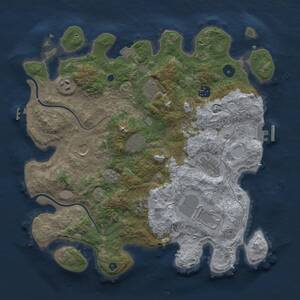 Thumbnail Rust Map: Procedural Map, Size: 3750, Seed: 20250103, 15 Monuments