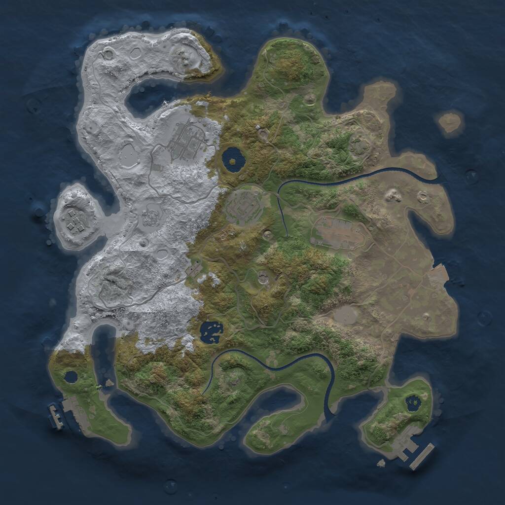 Rust Map: Procedural Map, Size: 3200, Seed: 393332006, 11 Monuments