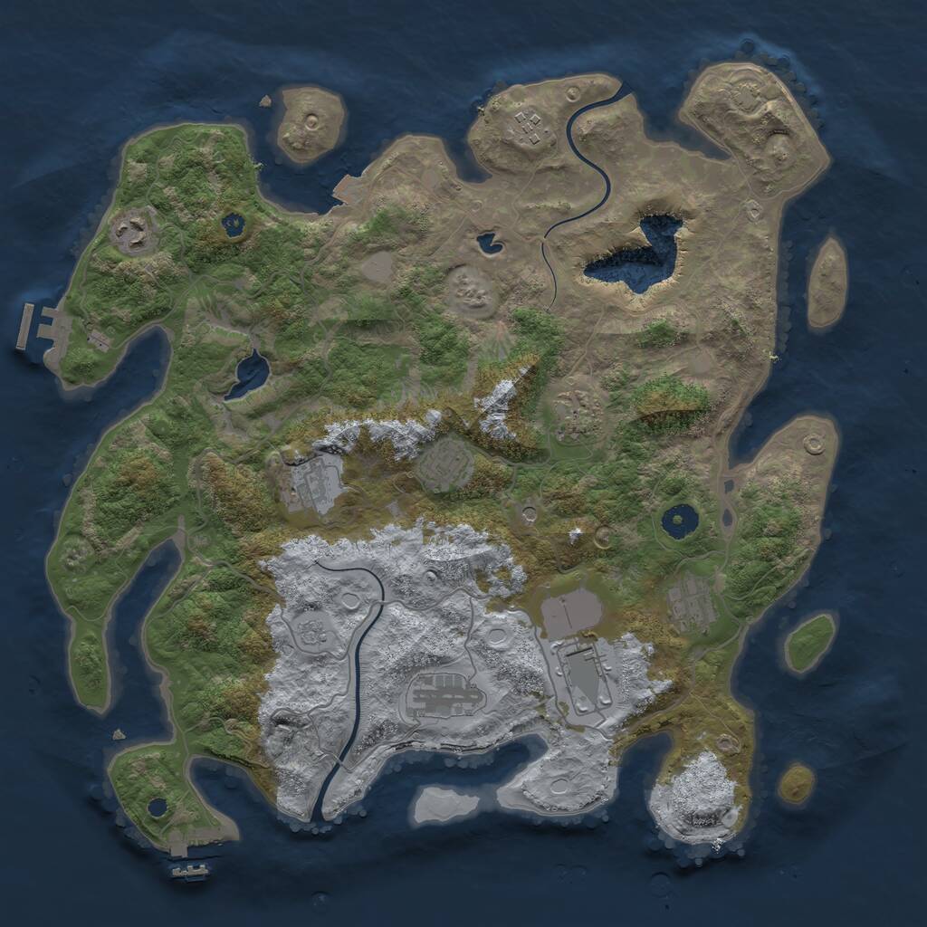 Rust Map: Procedural Map, Size: 4000, Seed: 1187228228, 14 Monuments
