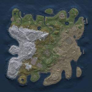 Thumbnail Rust Map: Procedural Map, Size: 3500, Seed: 26634, 13 Monuments