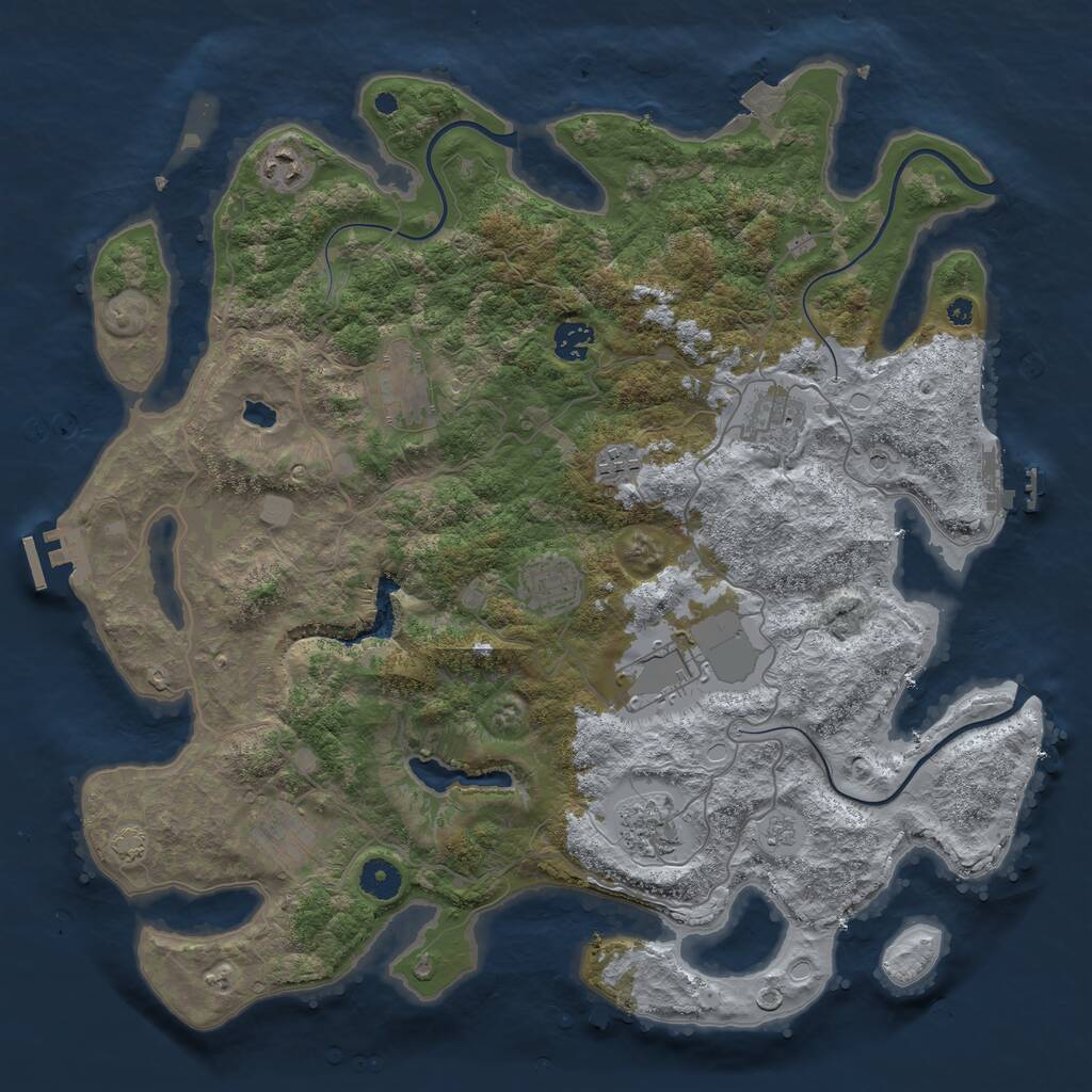 Rust Map: Procedural Map, Size: 4050, Seed: 429980106, 15 Monuments