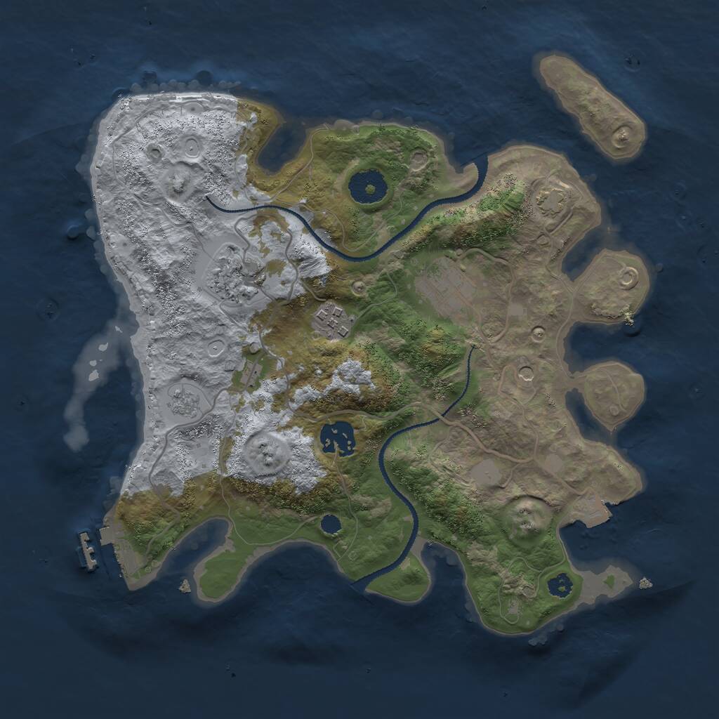 Rust Map: Procedural Map, Size: 3000, Seed: 448252517, 9 Monuments