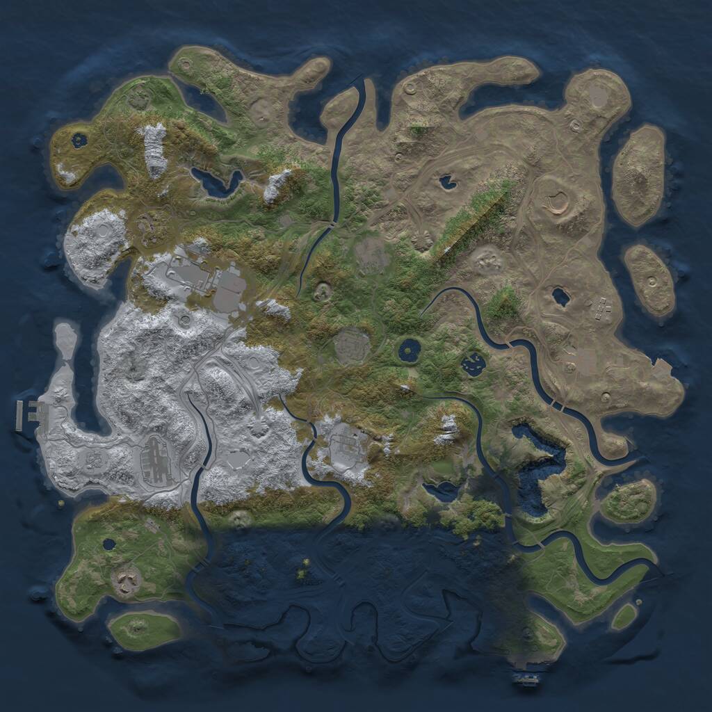 Rust Map: Procedural Map, Size: 4700, Seed: 69045681, 17 Monuments