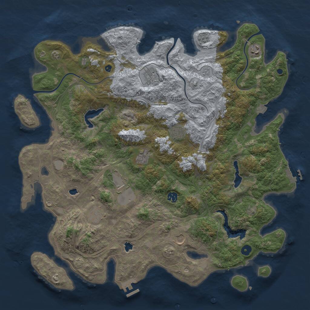 Rust Map: Procedural Map, Size: 4500, Seed: 1485192614, 15 Monuments