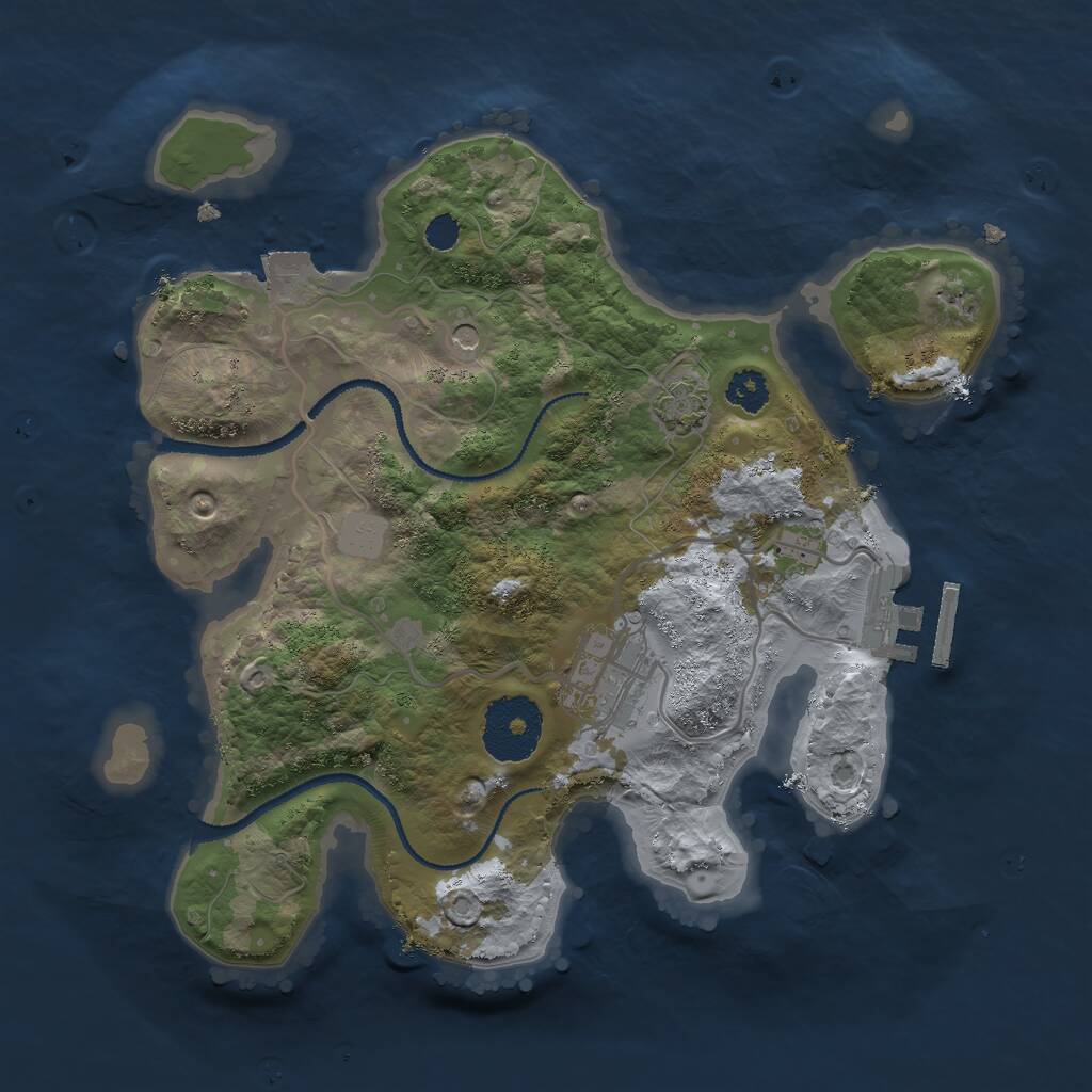 Rust Map: Procedural Map, Size: 2599, Seed: 99999, 5 Monuments