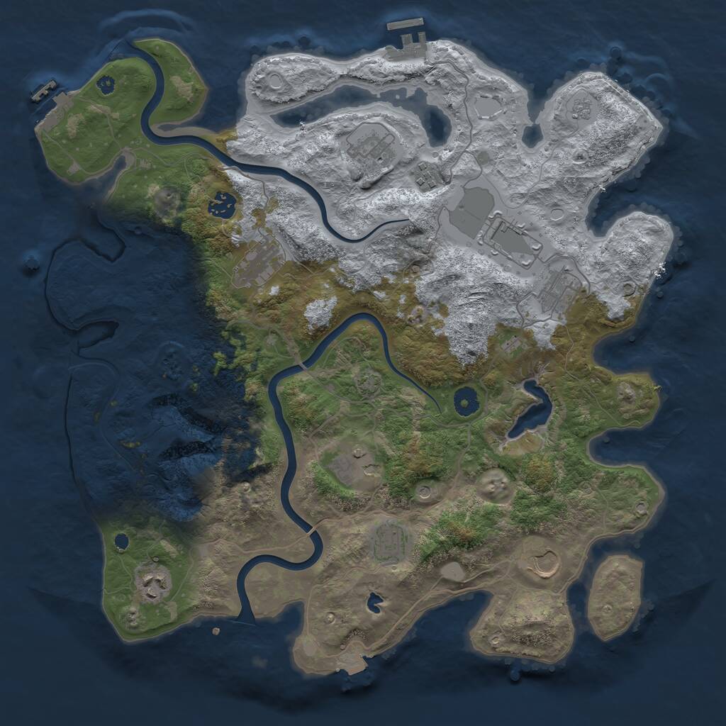 Rust Map: Procedural Map, Size: 4000, Seed: 1925145815, 16 Monuments