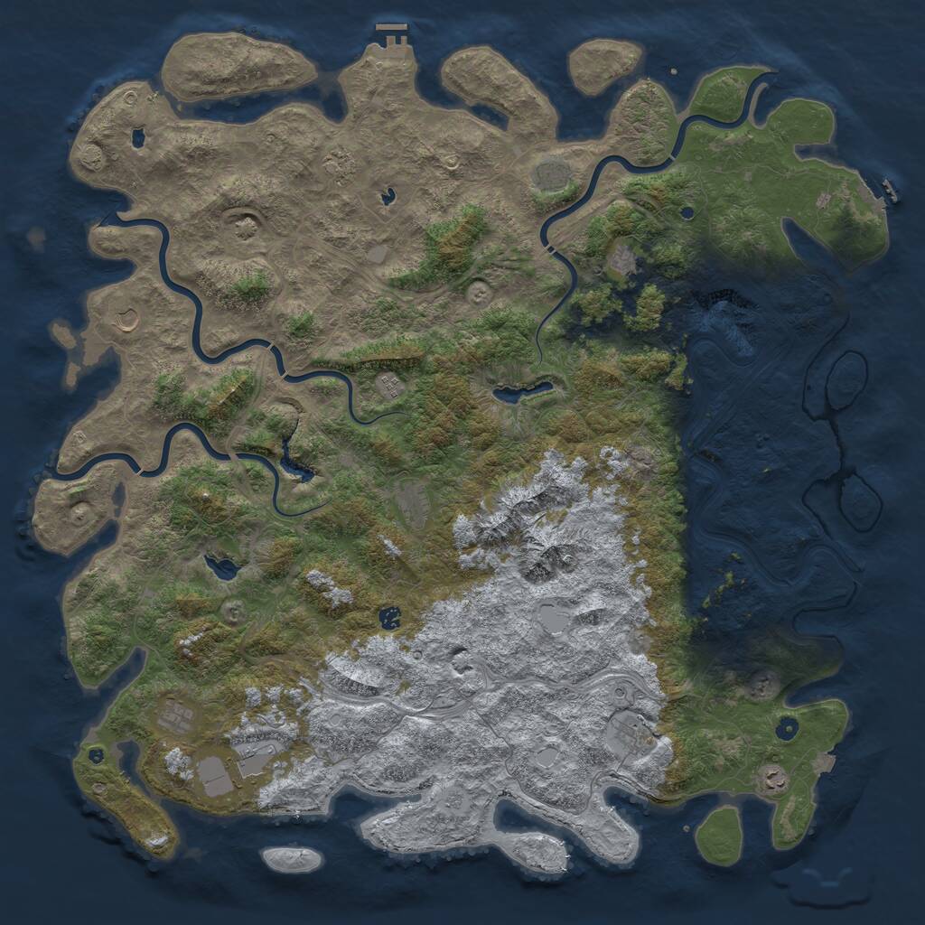 Rust Map: Procedural Map, Size: 6000, Seed: 788154, 17 Monuments