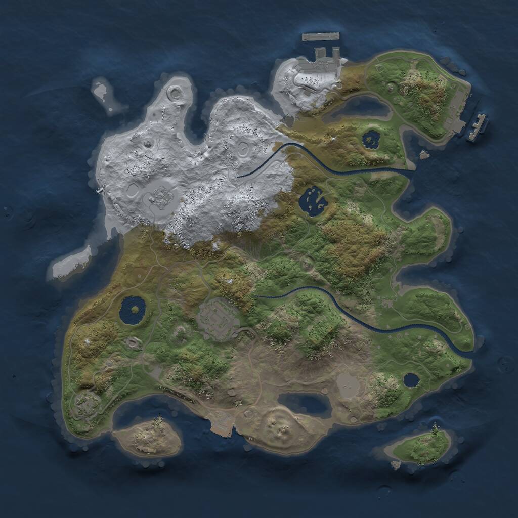 Rust Map: Procedural Map, Size: 2799, Seed: 5598, 7 Monuments