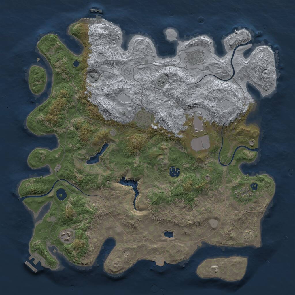 Rust Map: Procedural Map, Size: 4007, Seed: 2092022605, 13 Monuments