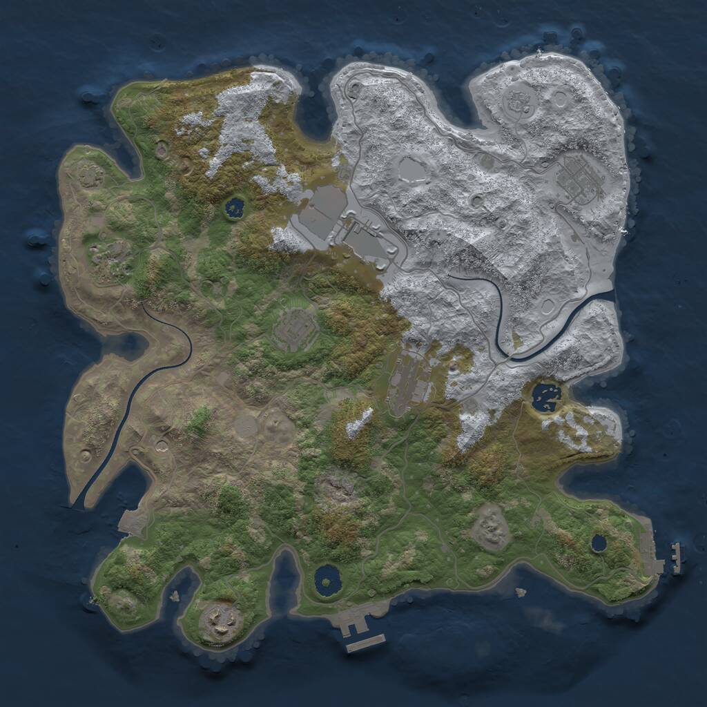 Rust Map: Procedural Map, Size: 3600, Seed: 23112, 13 Monuments