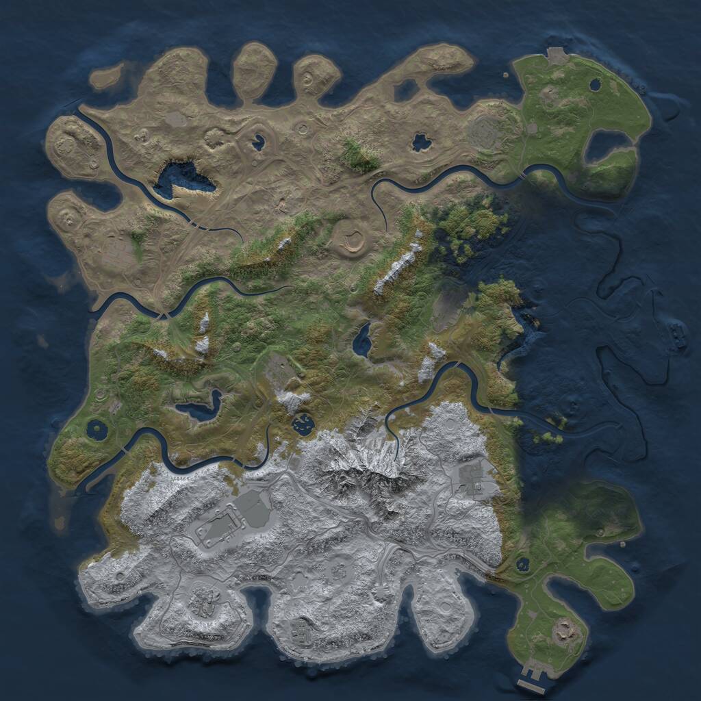 Rust Map: Procedural Map, Size: 5000, Seed: 10420, 17 Monuments