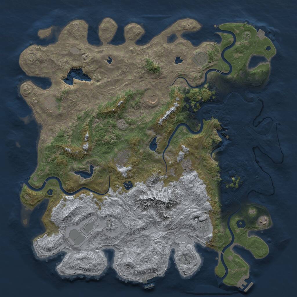 Rust Map: Procedural Map, Size: 5000, Seed: 10420, 17 Monuments