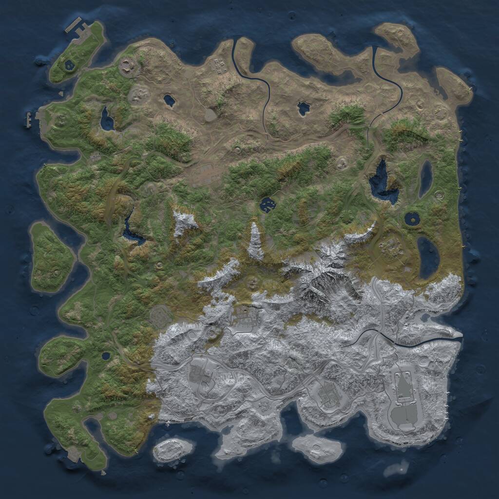 Rust Map: Procedural Map, Size: 5000, Seed: 1666772534, 16 Monuments