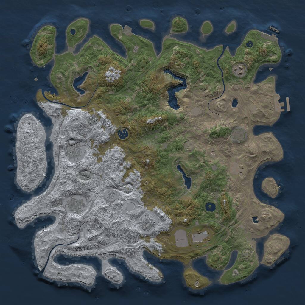 Rust Map: Procedural Map, Size: 4500, Seed: 61224, 15 Monuments