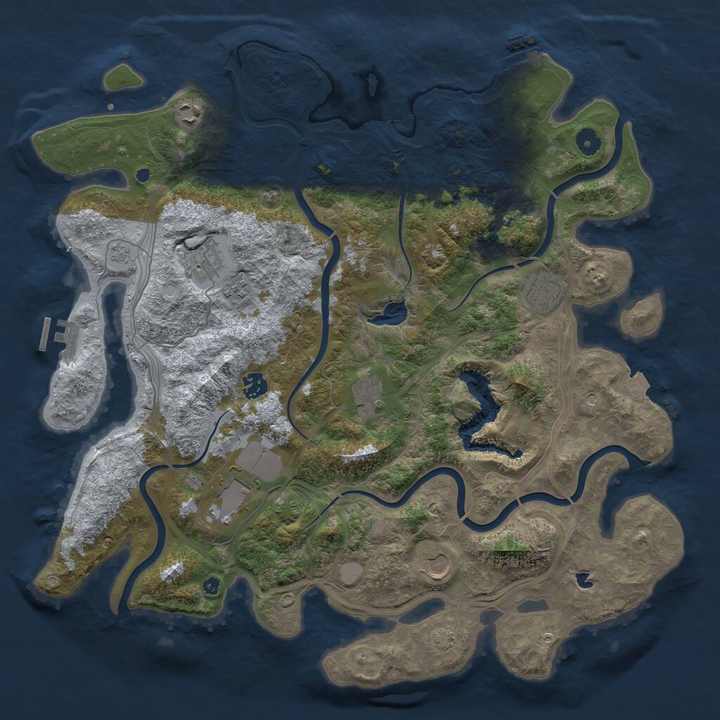 Rust Map: Procedural Map, Size: 4250, Seed: 1475703978, 14 Monuments