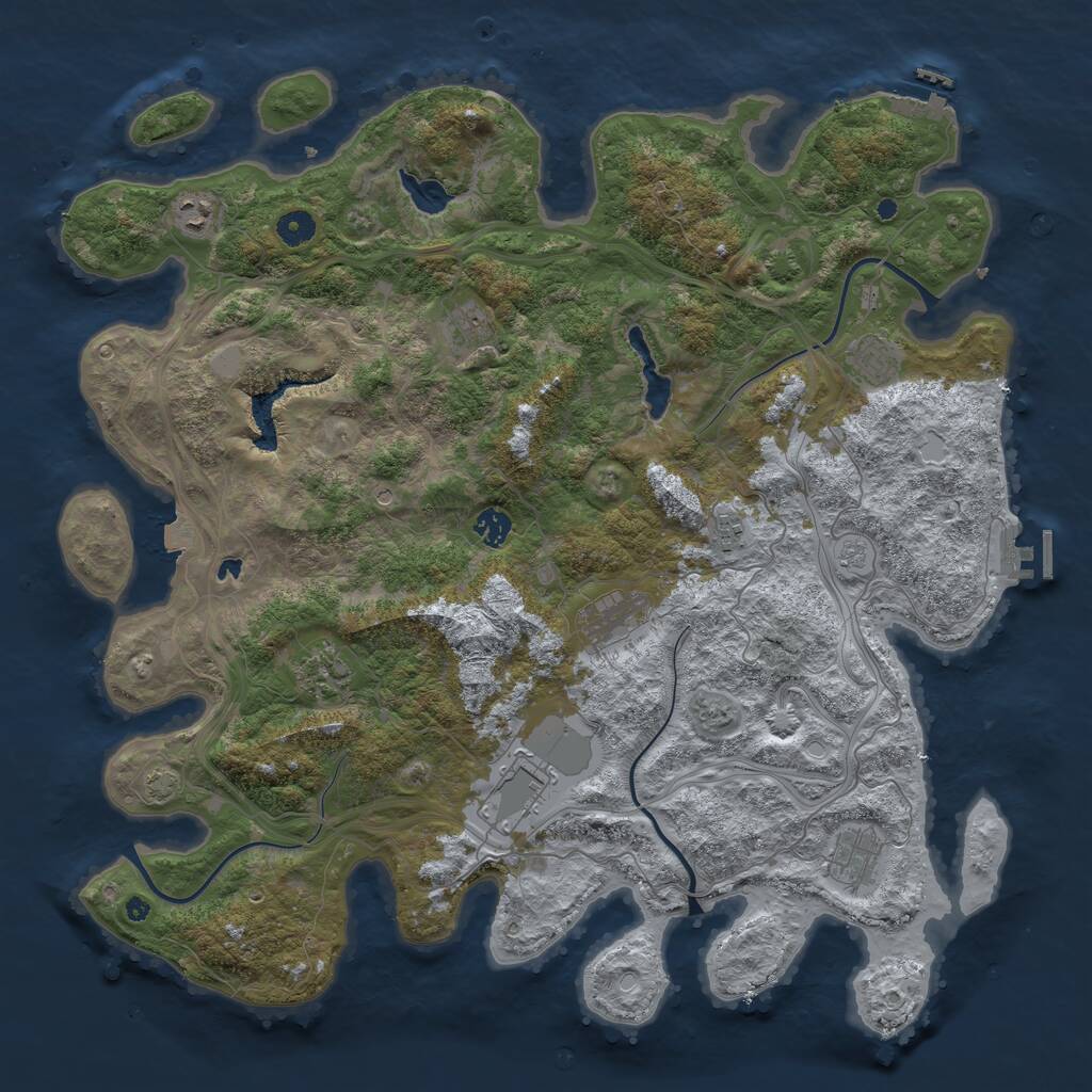 Rust Map: Procedural Map, Size: 4500, Seed: 1708269722, 15 Monuments