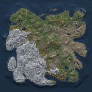 Thumbnail Rust Map: Procedural Map, Size: 3800, Seed: 1163115023, 15 Monuments