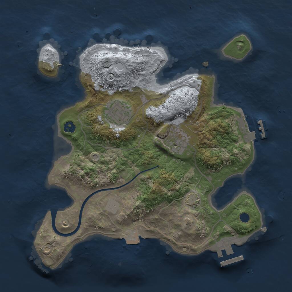 Rust Map: Procedural Map, Size: 2500, Seed: 43429, 6 Monuments