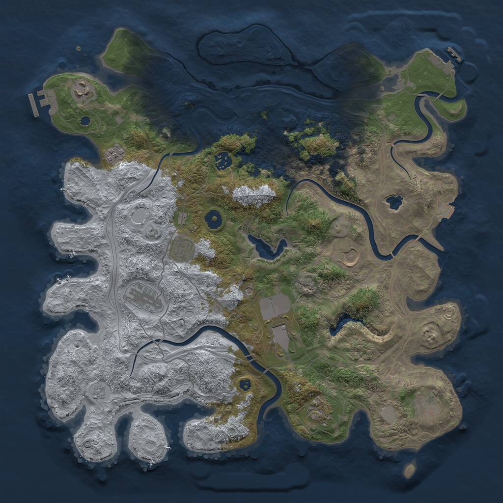 Rust Map: Procedural Map, Size: 4250, Seed: 1929292, 15 Monuments