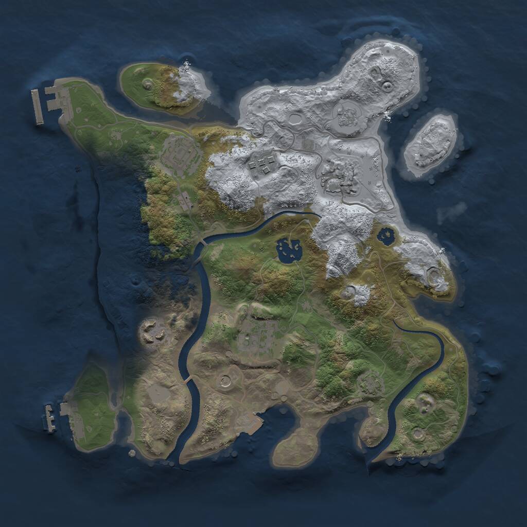 Rust Map: Procedural Map, Size: 3000, Seed: 183687530, 12 Monuments