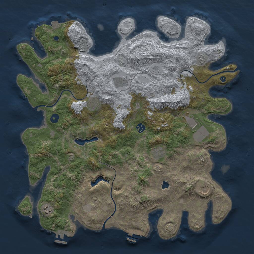 Rust Map: Procedural Map, Size: 4200, Seed: 7410, 14 Monuments