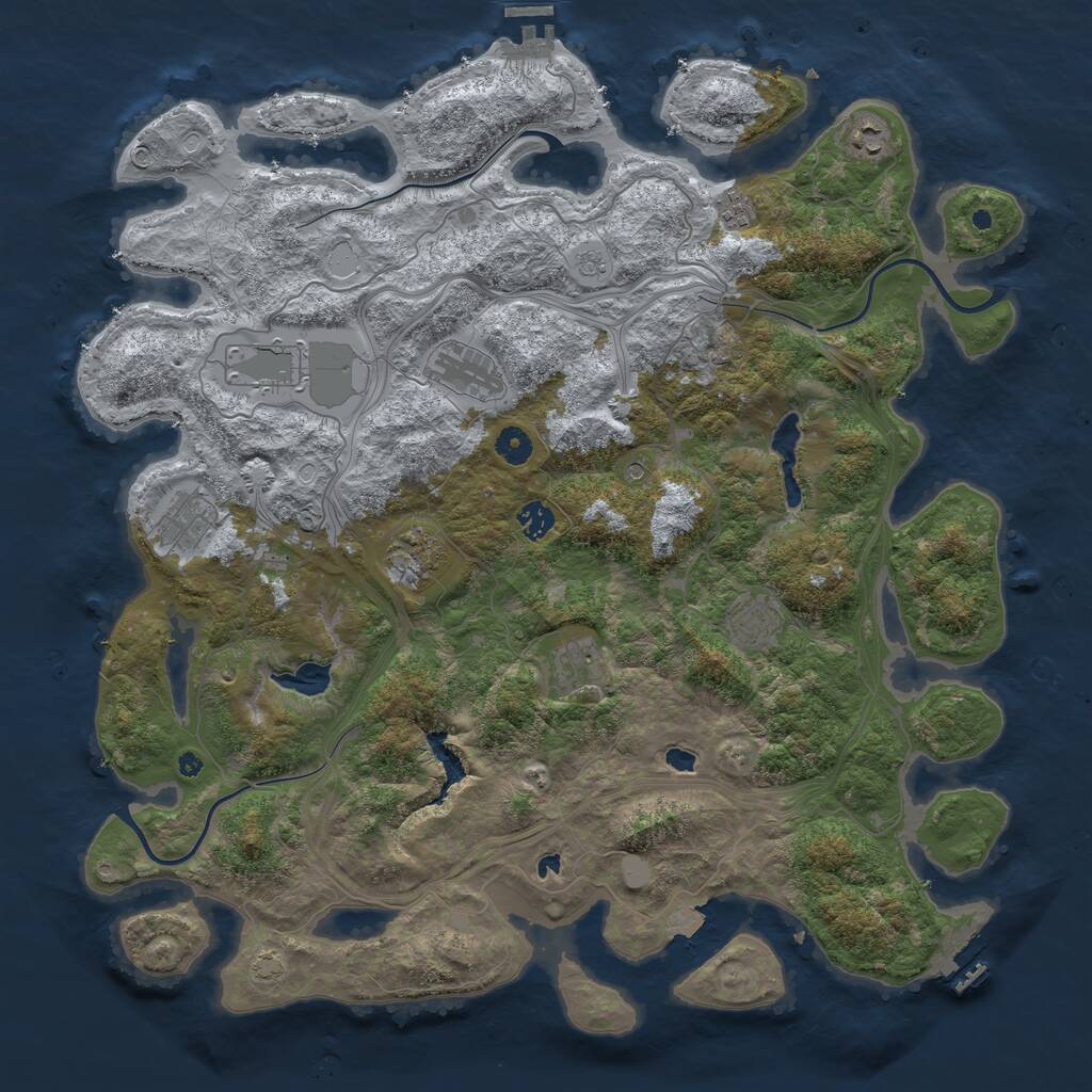 Rust Map: Procedural Map, Size: 4500, Seed: 154798321, 15 Monuments