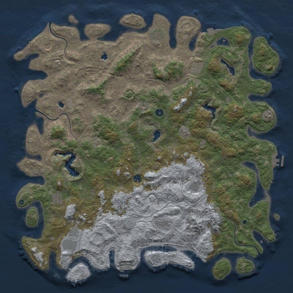Rust Map: Procedural Map, Size: 5500, Seed: 154535155, 17 Monuments