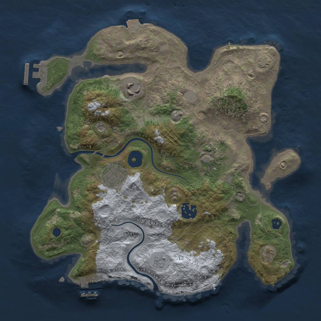Rust Map: Procedural Map, Size: 3000, Seed: 1828416554, 10 Monuments