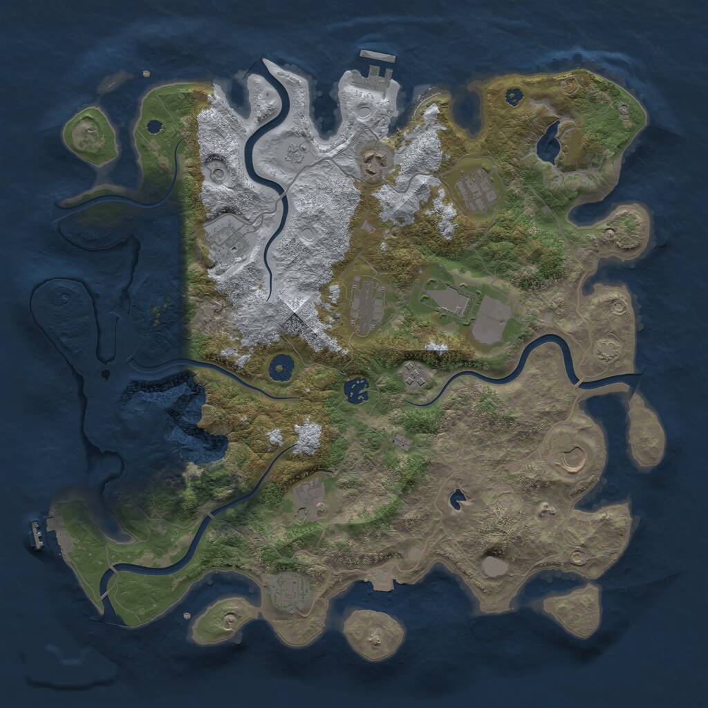 Rust Map: Procedural Map, Size: 4050, Seed: 978711984, 16 Monuments