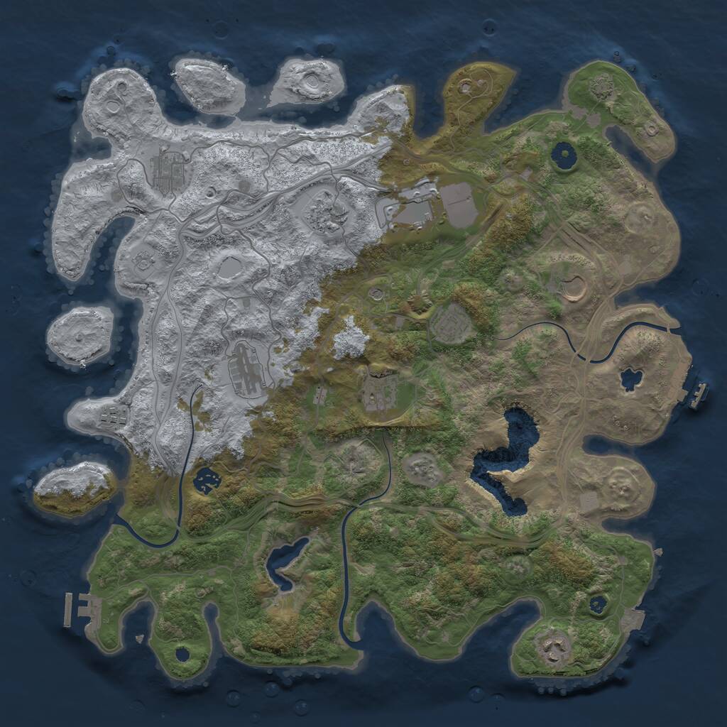 Rust Map: Procedural Map, Size: 4250, Seed: 1506015911, 16 Monuments