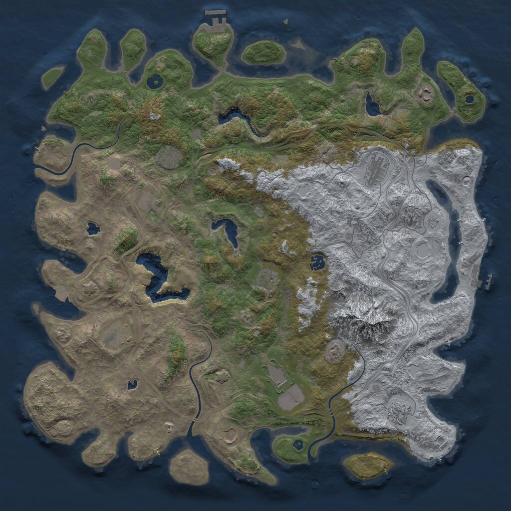 Rust Map: Procedural Map, Size: 5000, Seed: 1325315100, 17 Monuments
