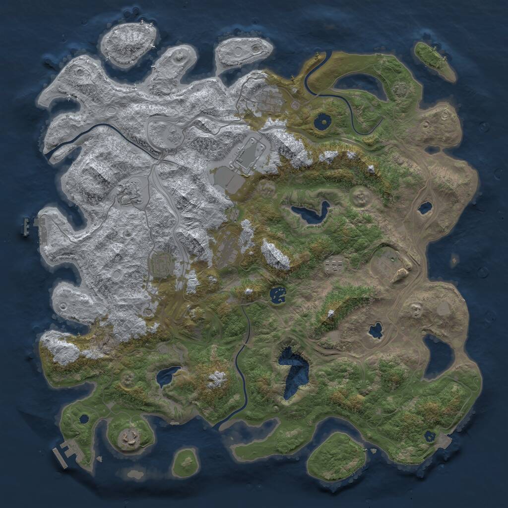 Rust Map: Procedural Map, Size: 4500, Seed: 773946, 15 Monuments