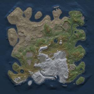 Thumbnail Rust Map: Procedural Map, Size: 3600, Seed: 7101995, 14 Monuments