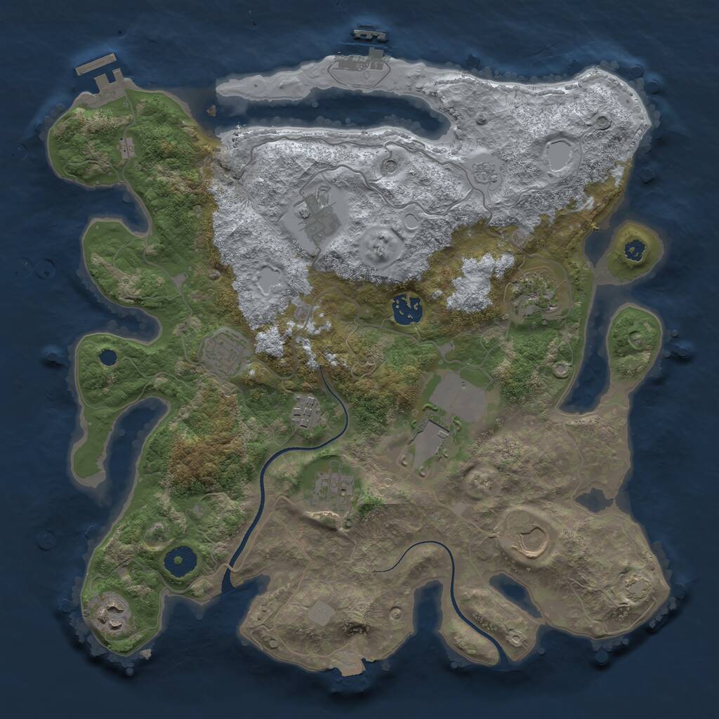 Rust Map: Procedural Map, Size: 3500, Seed: 1667059109, 15 Monuments