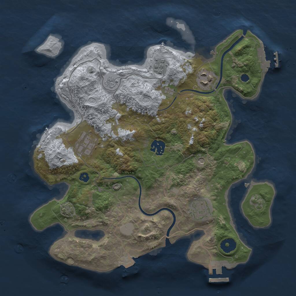 Rust Map: Procedural Map, Size: 3000, Seed: 6008, 11 Monuments