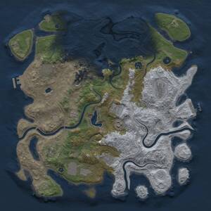 Thumbnail Rust Map: Procedural Map, Size: 4250, Seed: 2065455219, 16 Monuments