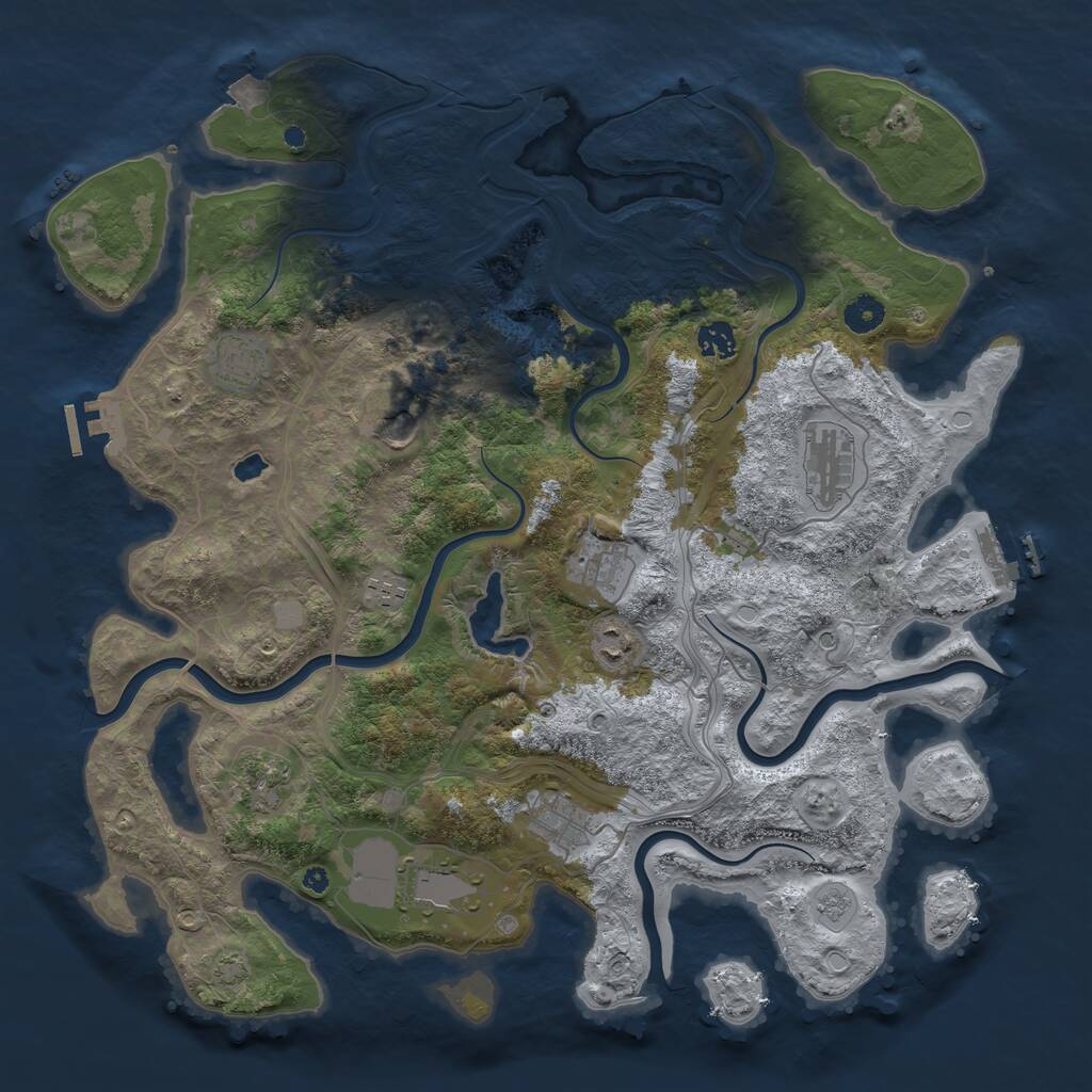 Rust Map: Procedural Map, Size: 4250, Seed: 2065455219, 16 Monuments