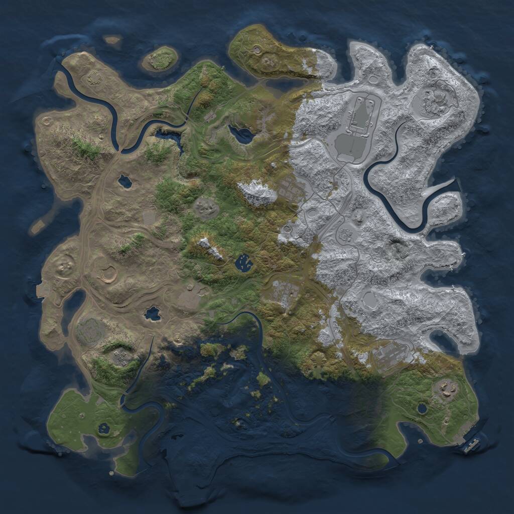 Rust Map: Procedural Map, Size: 4500, Seed: 1963559530, 17 Monuments