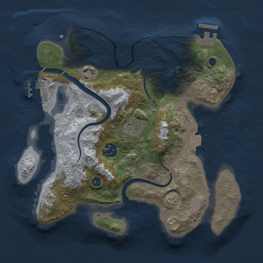 Rust Map: Procedural Map, Size: 2750, Seed: 1300581222, 8 Monuments