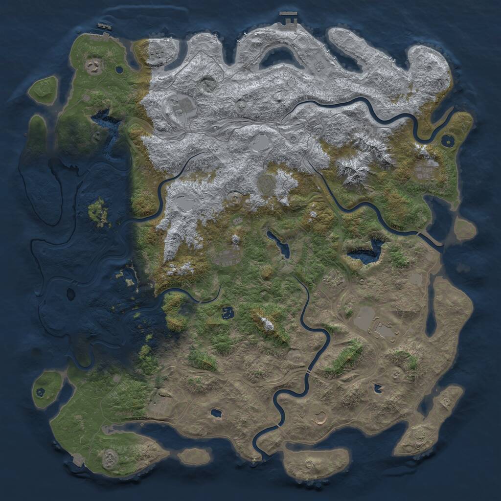 Rust Map: Procedural Map, Size: 5700, Seed: 5, 17 Monuments