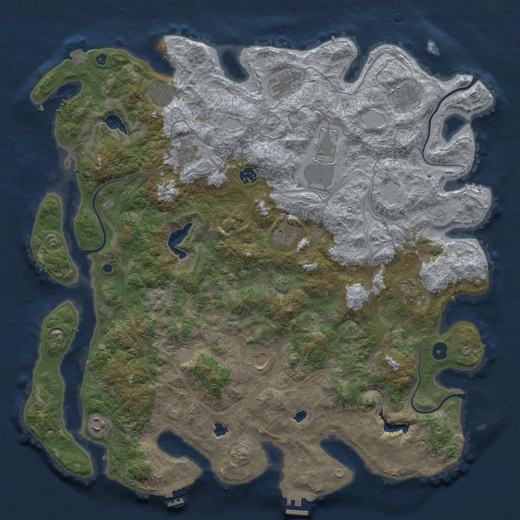 Rust Map: Procedural Map, Size: 4800, Seed: 407963439, 17 Monuments