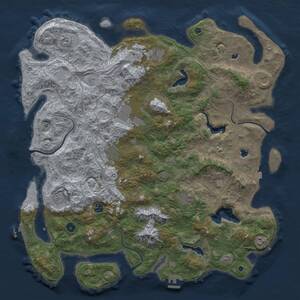 Thumbnail Rust Map: Procedural Map, Size: 5000, Seed: 7685907, 16 Monuments